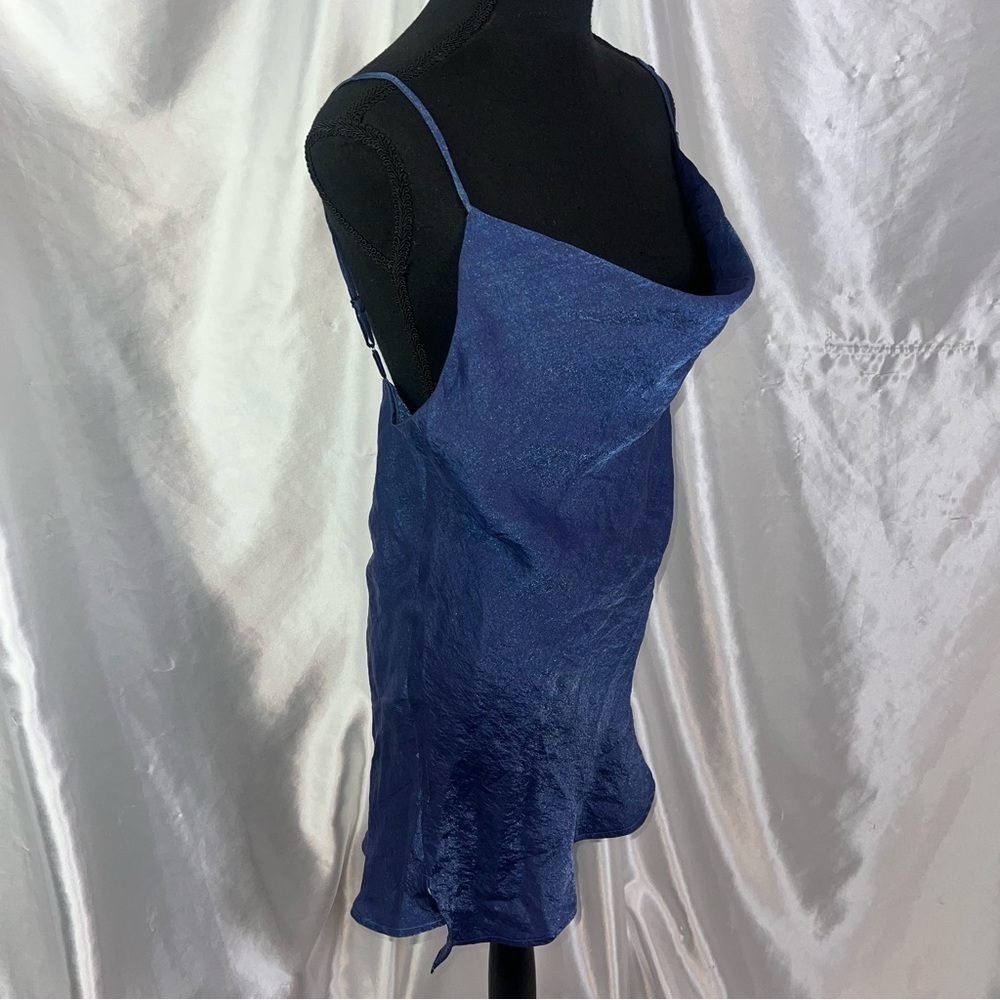 Montazami LA Sparkling Blue Cowl Neck Mini Dress – Glam & Eye-Catching Small - Picture 7 of 9